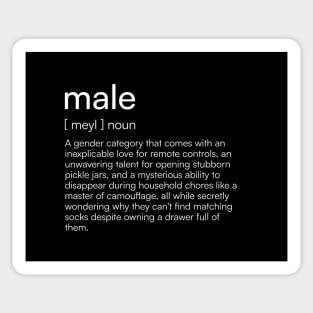 Male definition Sticker
